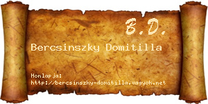 Bercsinszky Domitilla névjegykártya